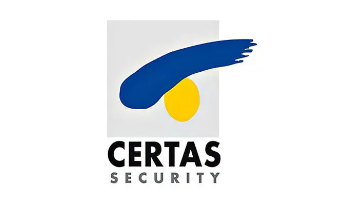 Certas Security Logo auf weißem Hintergrund.