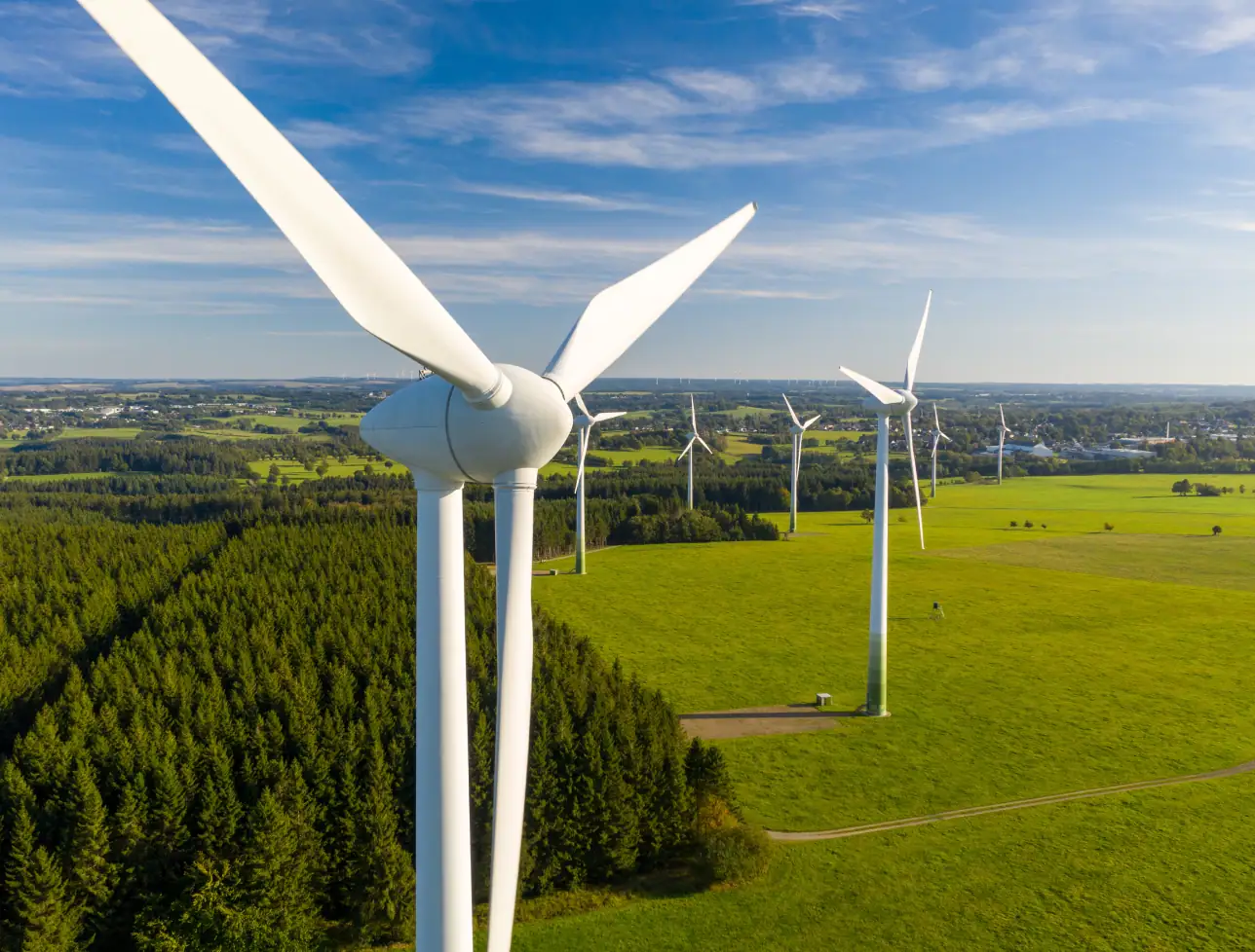 Windkraftanlagen zur nachhaltigen Energieerzeugung in der Natur.