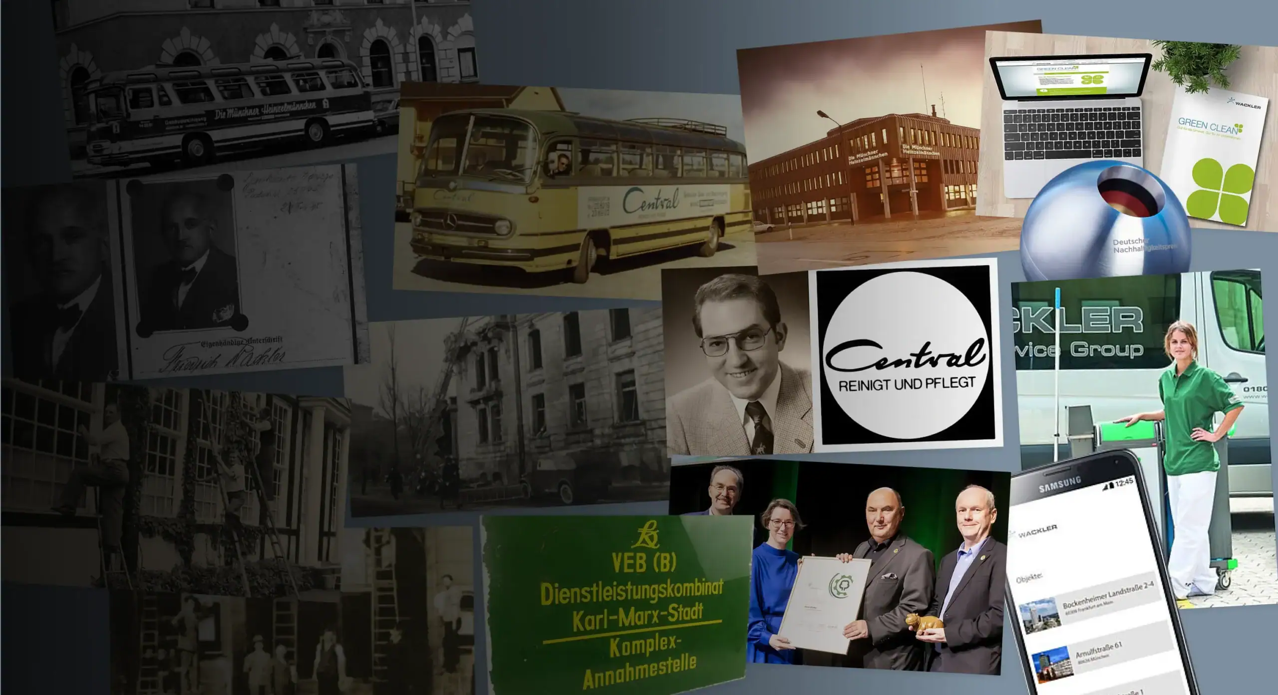 Sammlung historischer Fotos und Dokumente der Wackler Service Group.