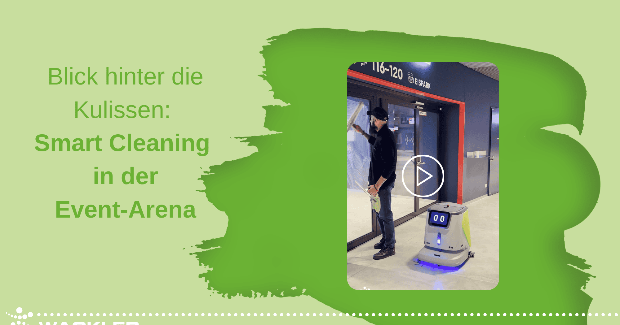 Reinigungstechnologie mit Reinigungsroboter in Event-Arena.