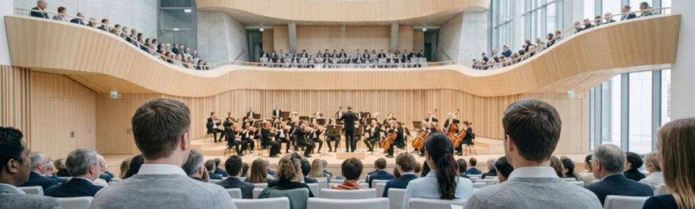 Publikum bei einem Konzert in einer modernen Konzerthalle.